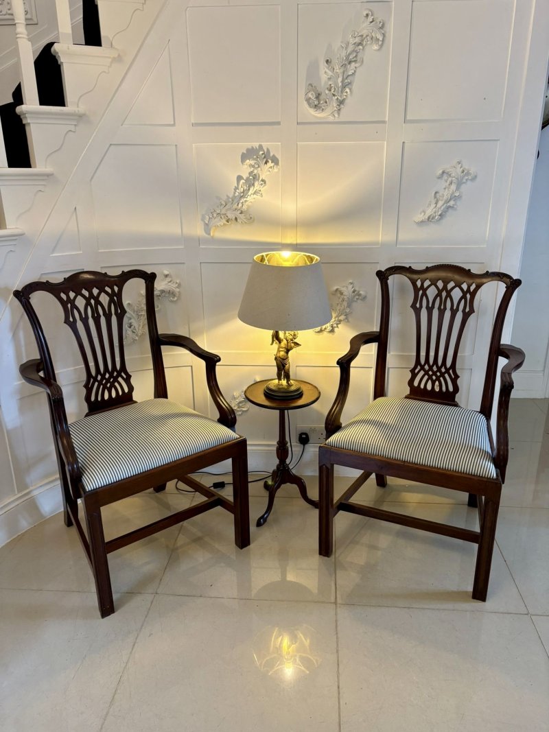 Outstanding Quality Set of 8 Antique Victorian Carved Mahogany Dining Chairs - Image 4